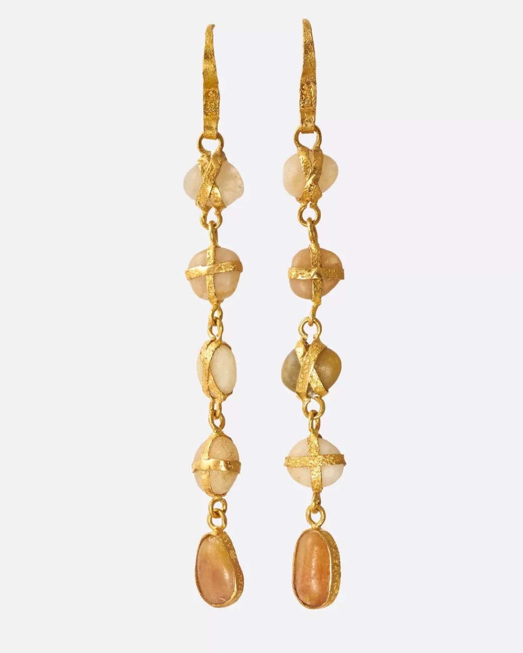 Contemporary>LOU ZELDIS Agate & Pebble Drop Earrings