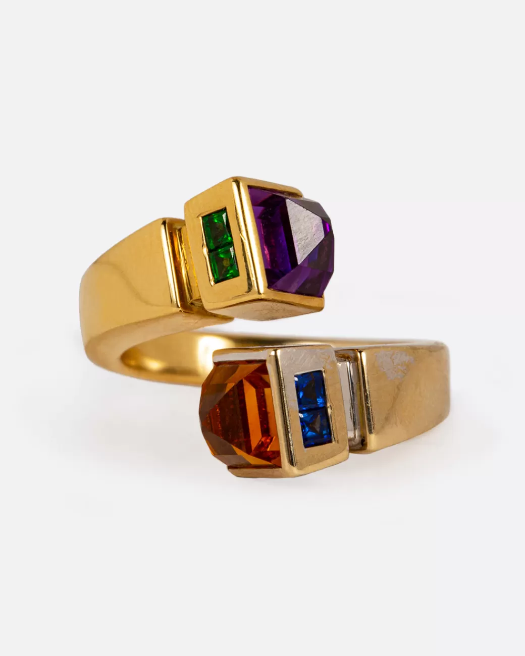 Vintage>Love Adorned Vintage Amethyst & Citrine Wrap Ring