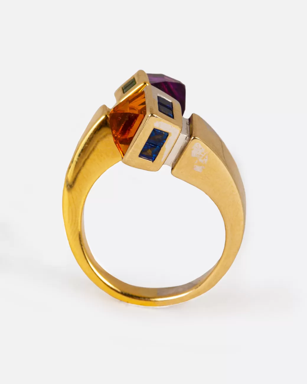 Vintage>Love Adorned Vintage Amethyst & Citrine Wrap Ring