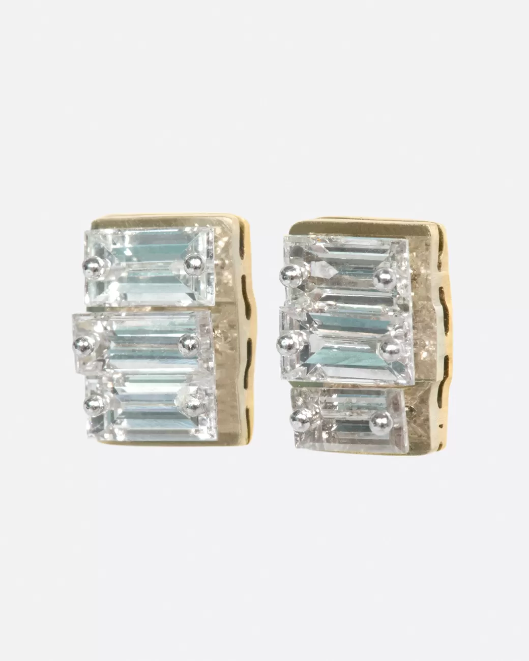 Contemporary>TODD POWNELL Baguette Diamond Trio Earrings