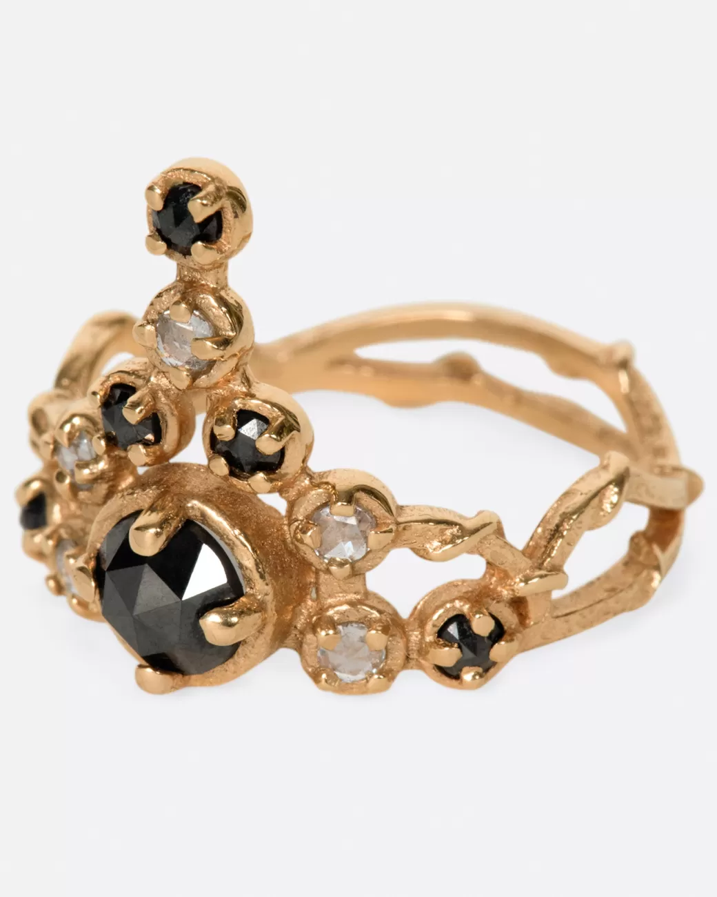 Contemporary>KAREN KARCH Black Diamond Floating Star Ring