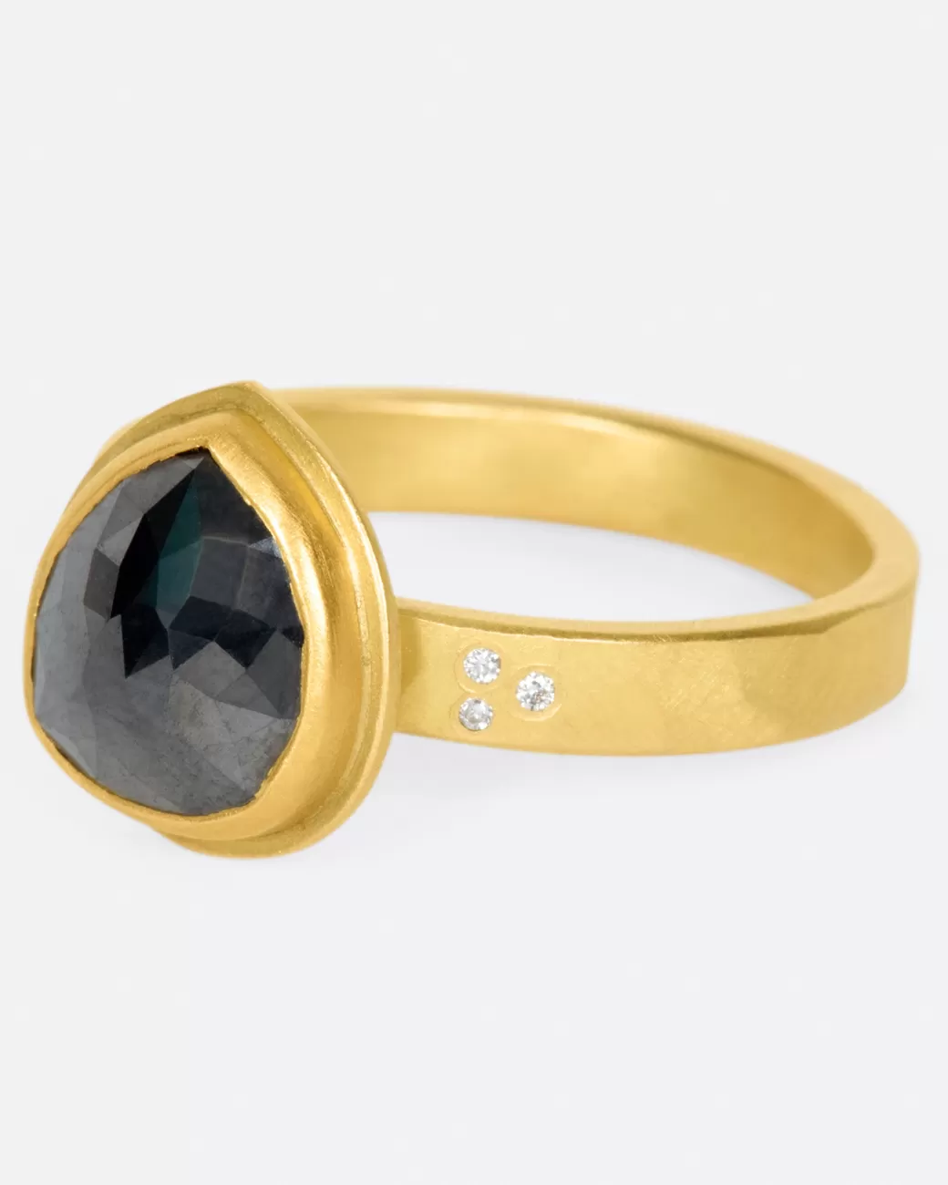 Contemporary>ANANDA KHALSA Black Diamond Teardrop Ring