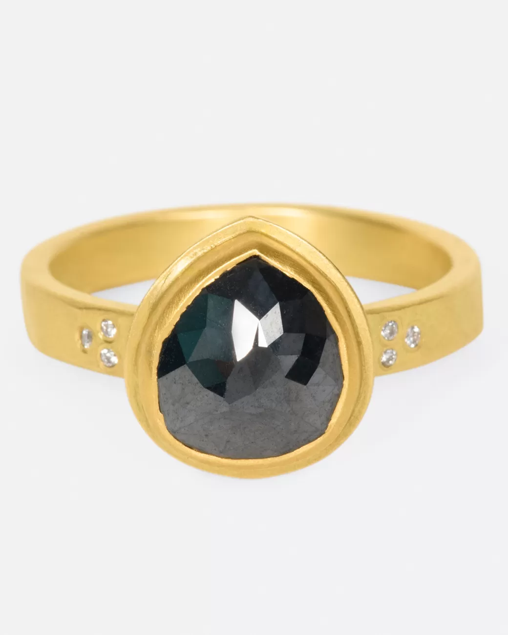 Contemporary>ANANDA KHALSA Black Diamond Teardrop Ring