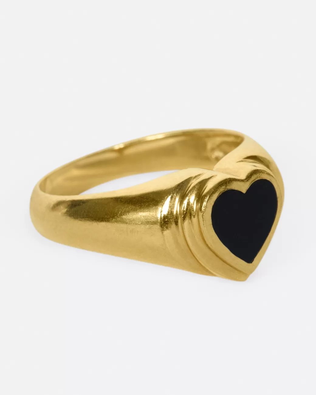 Vintage>Love Adorned Vintage Black Heart Signet Ring