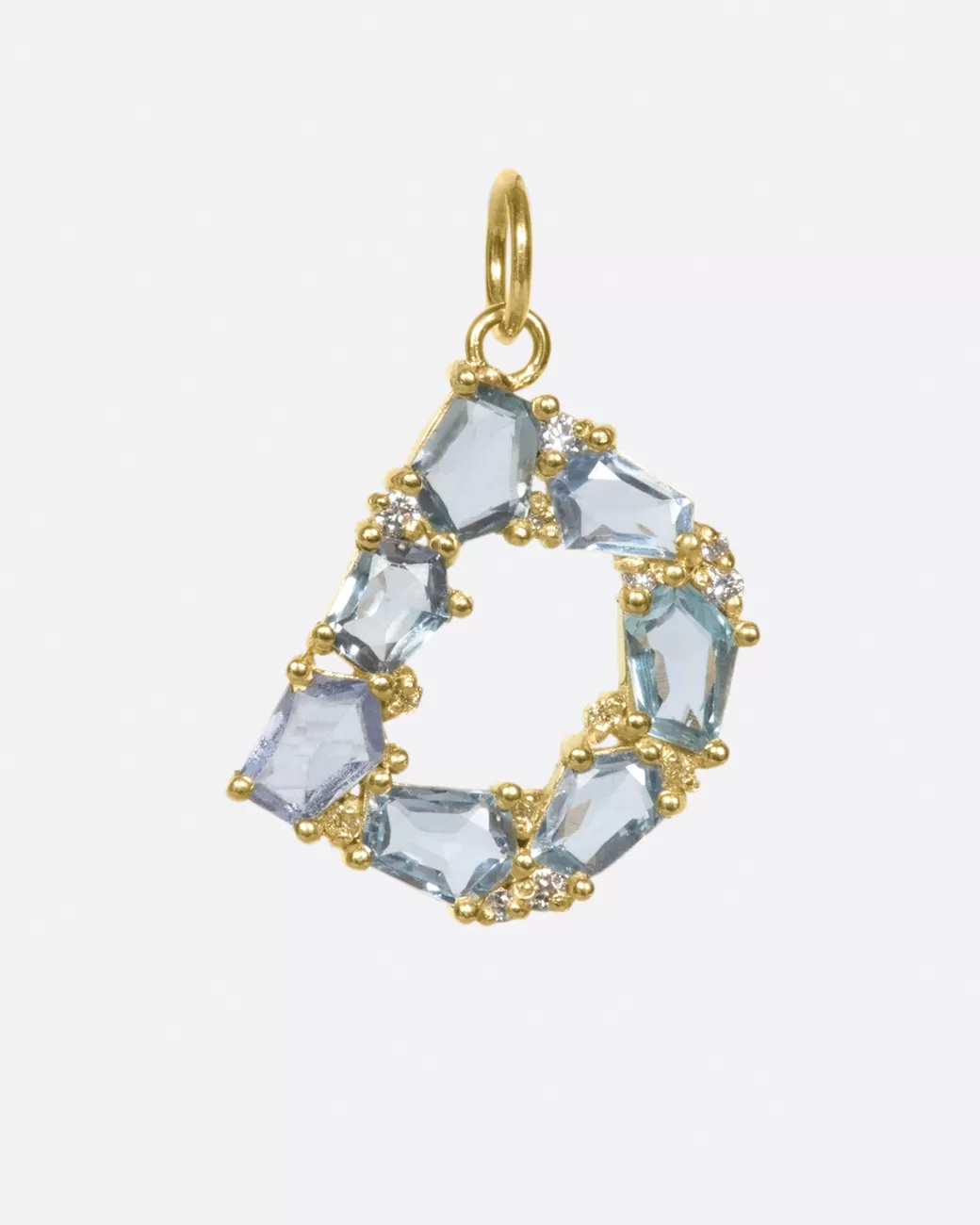 Charms>Era Blue Sapphire Letter D Pendant