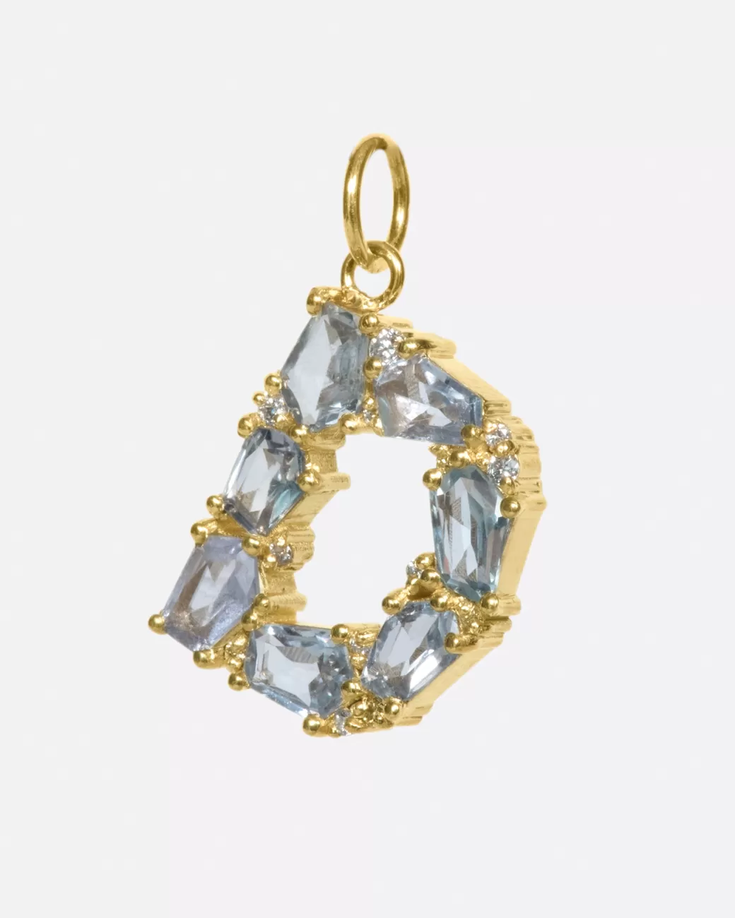 Charms>Era Blue Sapphire Letter D Pendant