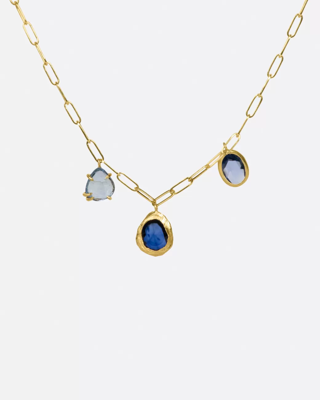 Contemporary>PAGE SARGISSON Blue Sapphire Trio Necklace