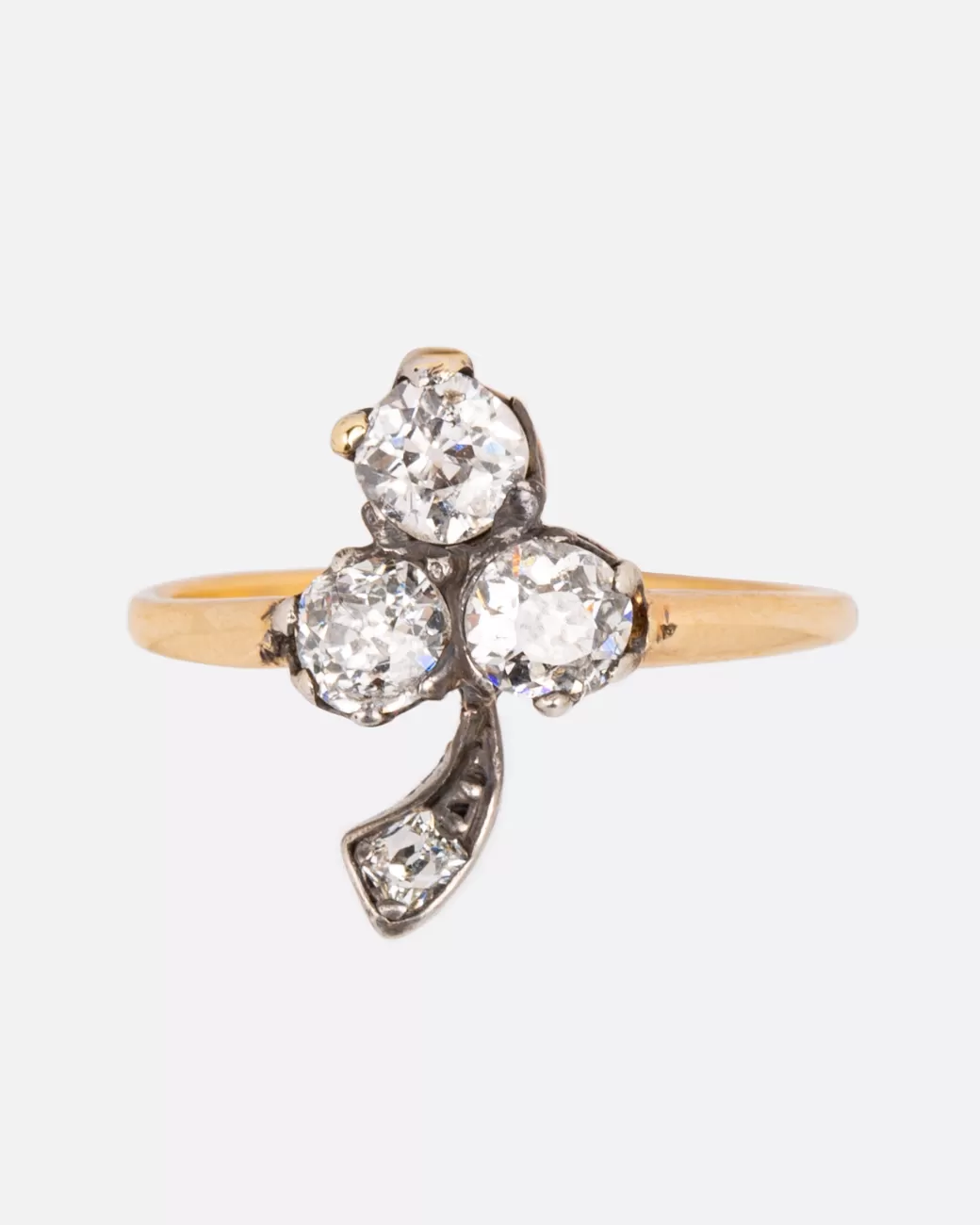 Vintage>Love Adorned Vintage Diamond Clover Ring