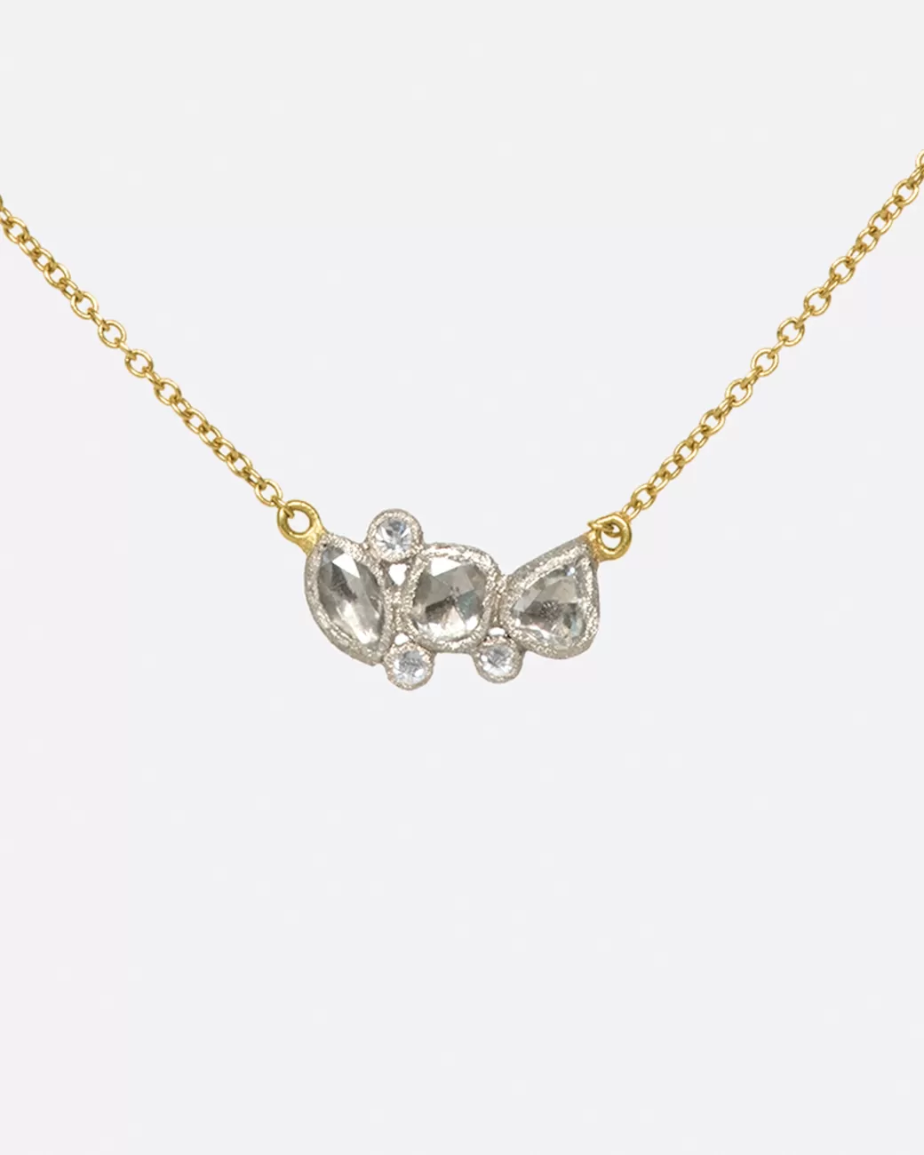 Contemporary>TODD POWNELL Diamond Cluster Pendant Necklace