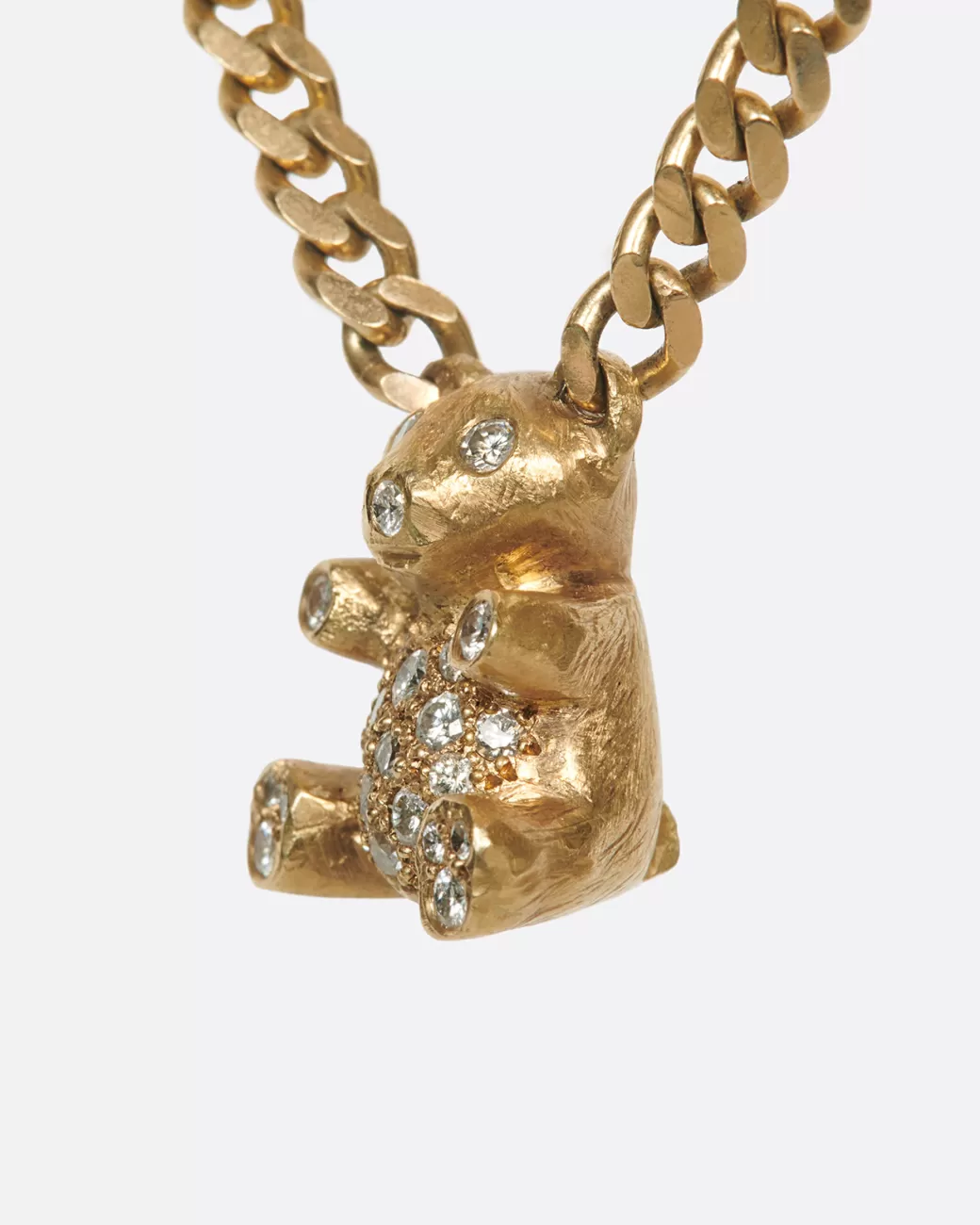 Vintage>Love Adorned Vintage Diamond Teddy Bear Necklace