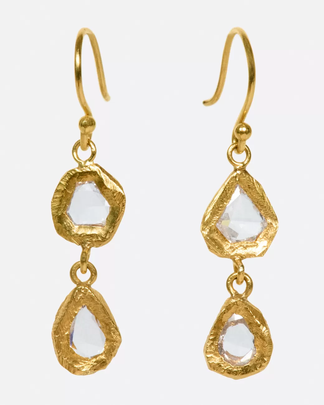 Contemporary>PAGE SARGISSON Double Diamond Drop Earrings