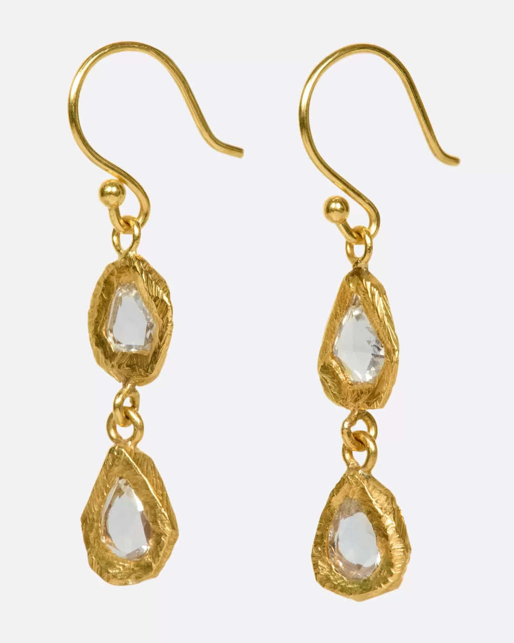 Contemporary>PAGE SARGISSON Double Diamond Drop Earrings