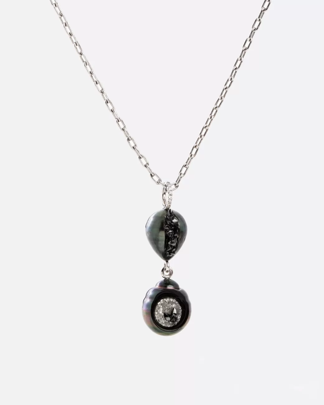 Contemporary>LITTLE H Double Drop Pearl Necklace