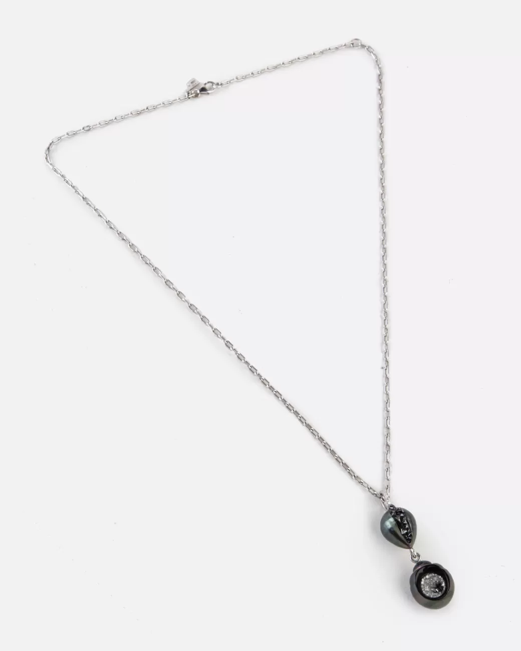 Contemporary>LITTLE H Double Drop Pearl Necklace