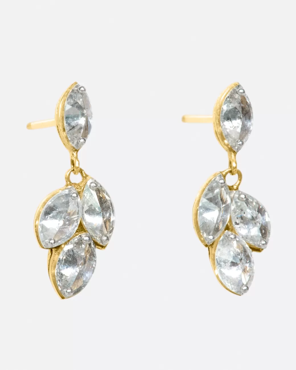 Contemporary>TODD POWNELL Drilled Marquise Diamond Drop Earrings