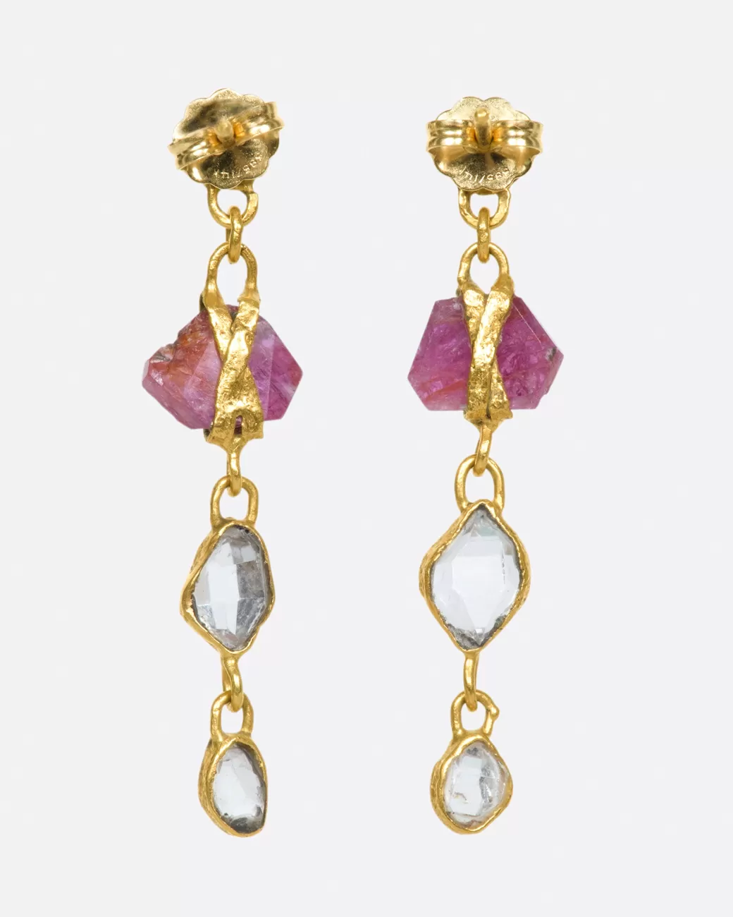 Contemporary>LOU ZELDIS Duo Tone Triple Drop Earrings