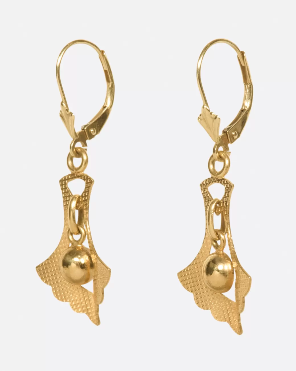 Vintage>Love Adorned Vintage Fan Drop Earrings