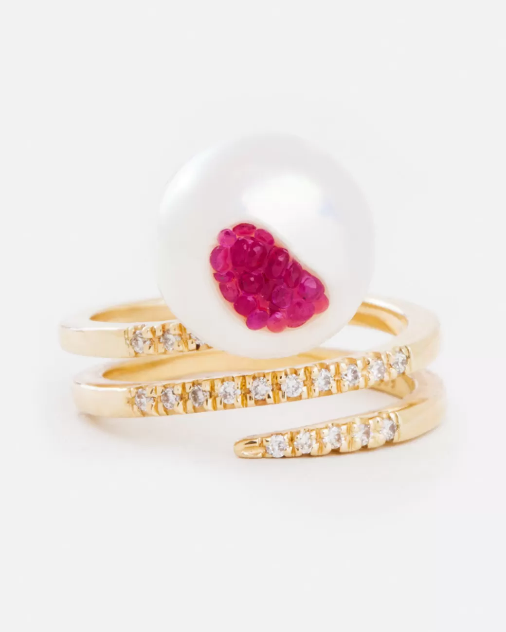 Contemporary>LITTLE H Finestrino Spiral Pearl Ring