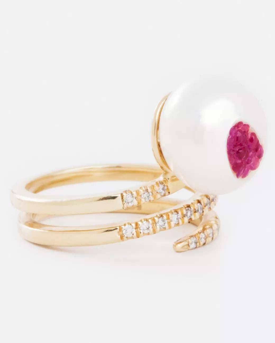 Contemporary>LITTLE H Finestrino Spiral Pearl Ring