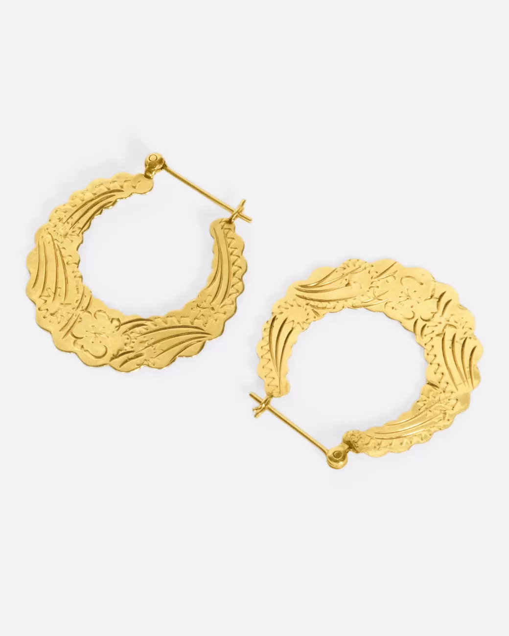 Vintage>Love Adorned Vintage Flat Floral Hoops