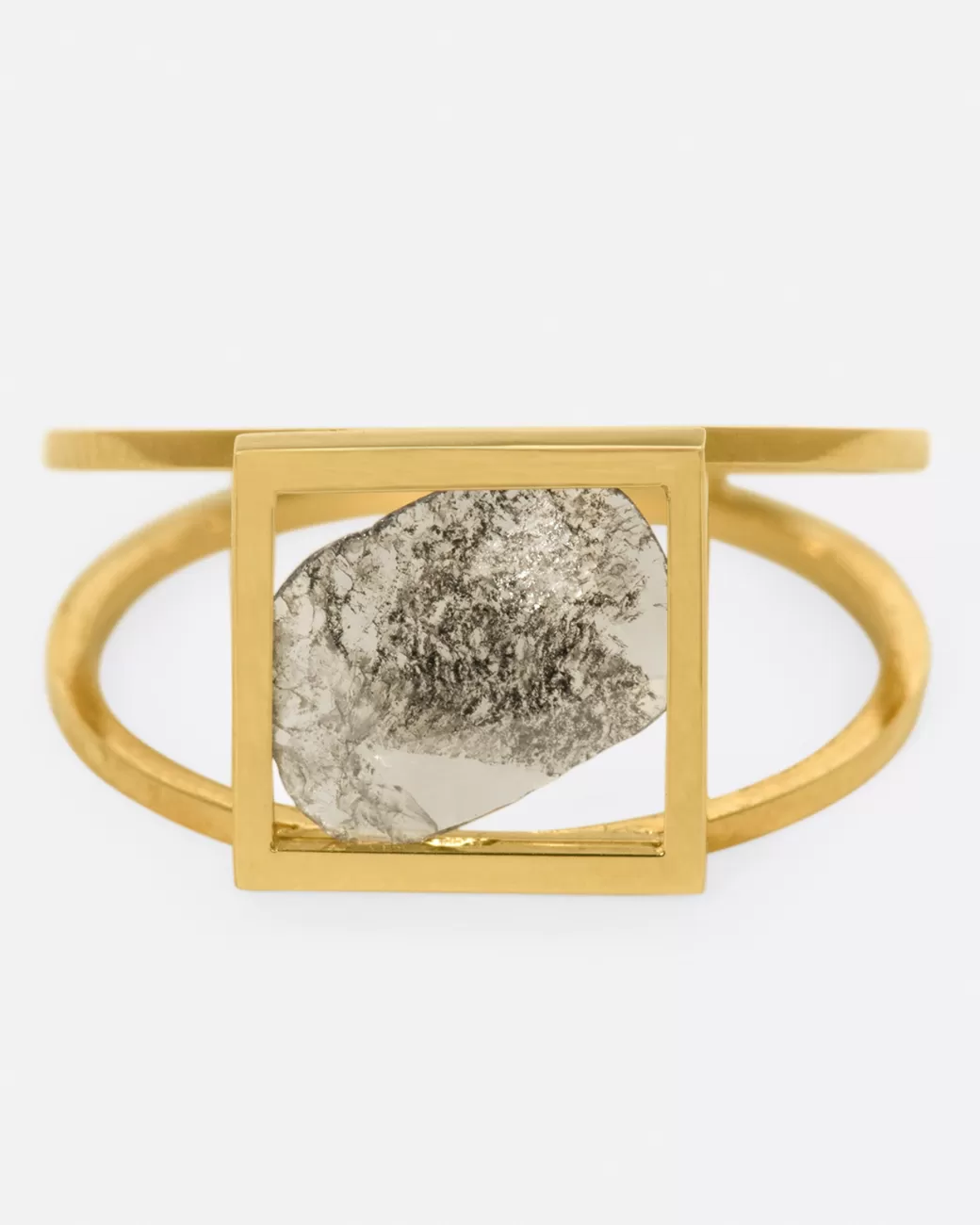 Contemporary>JANUKA Framed Salt & Pepper Diamond Ring