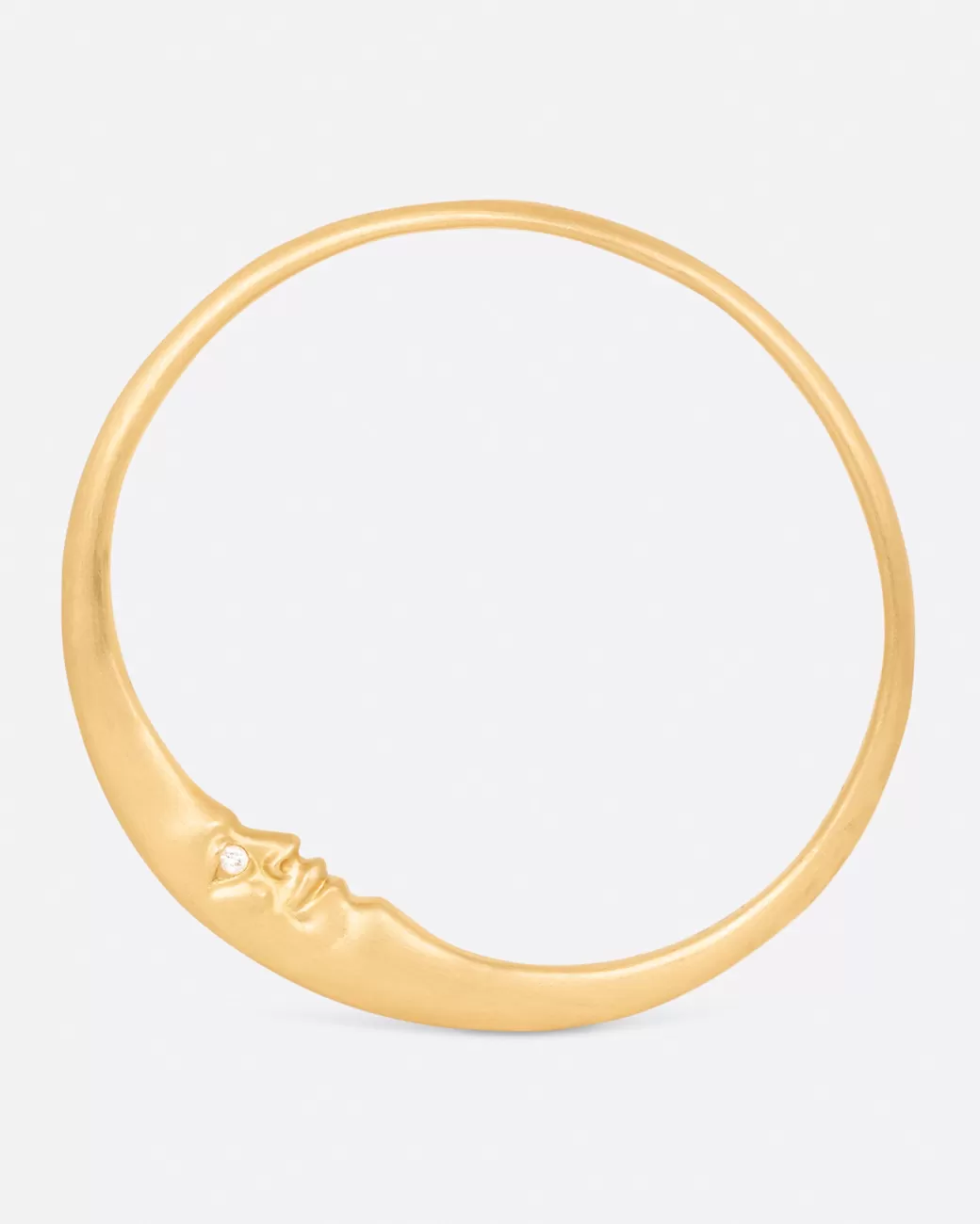 Contemporary>ANTHONY LENT Gold Moonface Bangle Bracelet