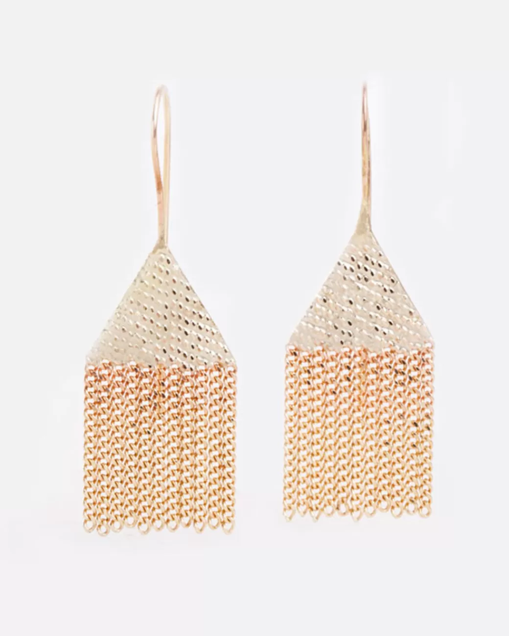 Contemporary>HANNAH KEEFE Gold Triangle Dangle Earrings