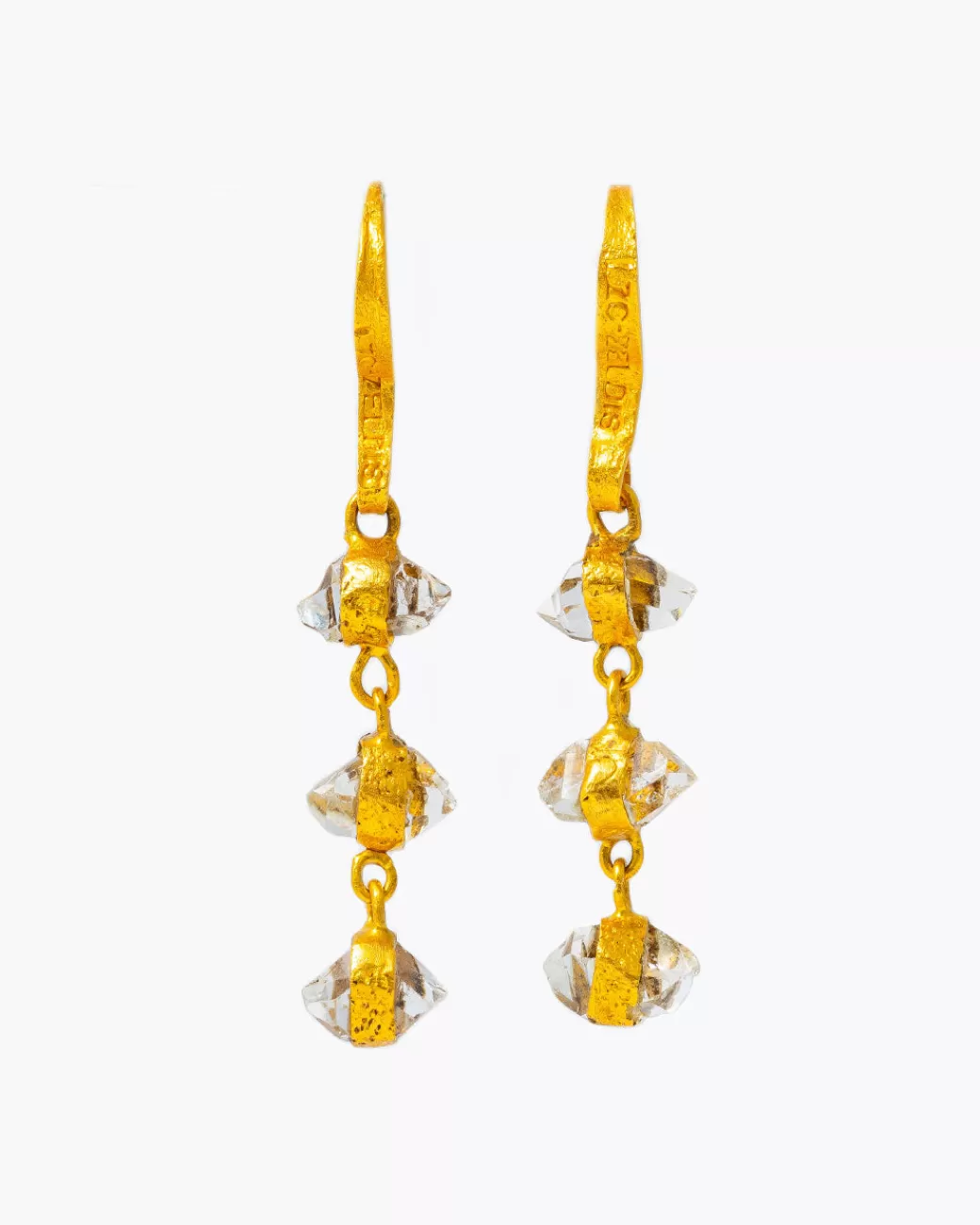 Contemporary>LOU ZELDIS Herkimer Diamond Triple Drop Earrings