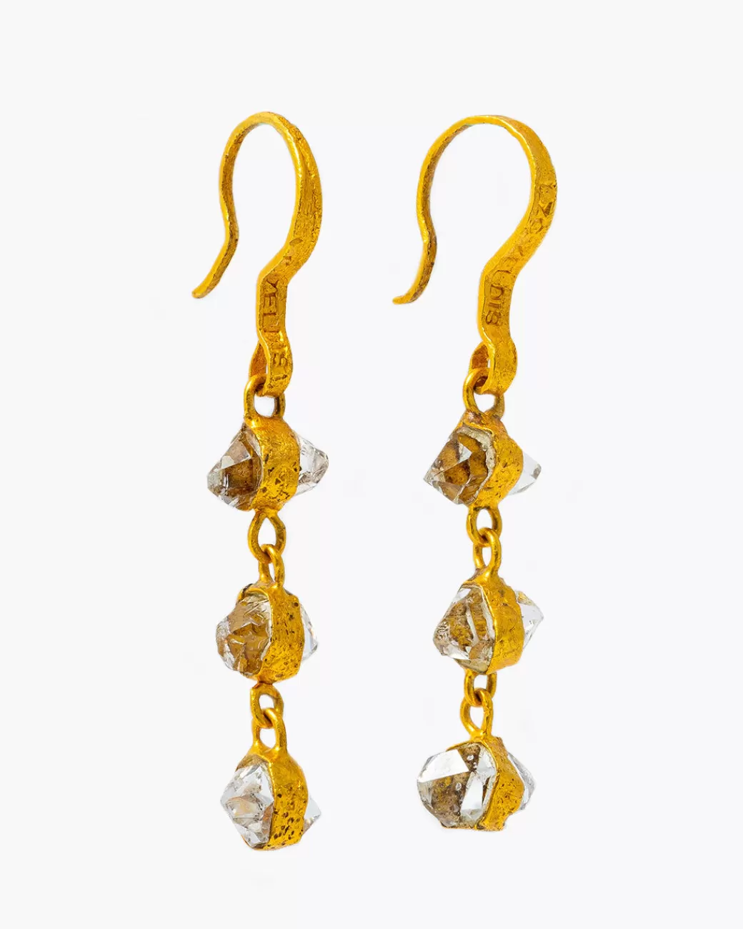 Contemporary>LOU ZELDIS Herkimer Diamond Triple Drop Earrings