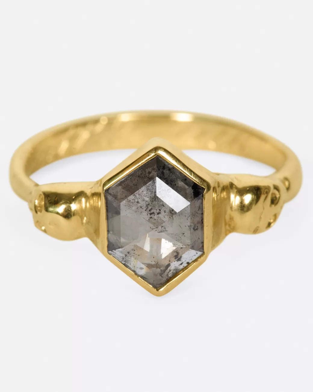 Contemporary>MARGARET CROSS Hexagonal Diamond Skull Ring