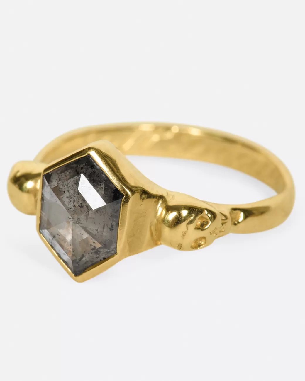 Contemporary>MARGARET CROSS Hexagonal Diamond Skull Ring