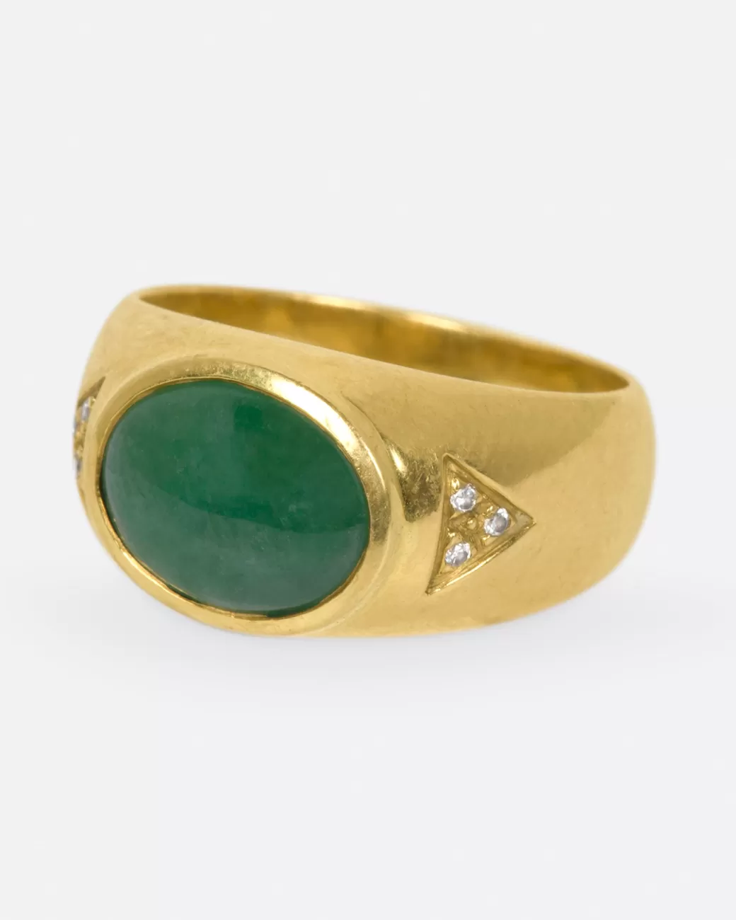 Vintage>Love Adorned Vintage Jade & Diamond Trio Ring