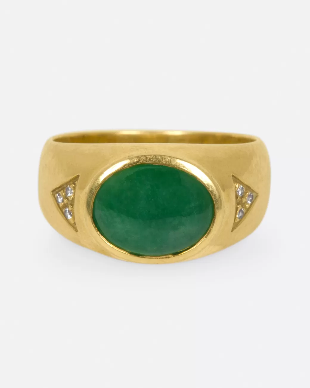 Vintage>Love Adorned Vintage Jade & Diamond Trio Ring