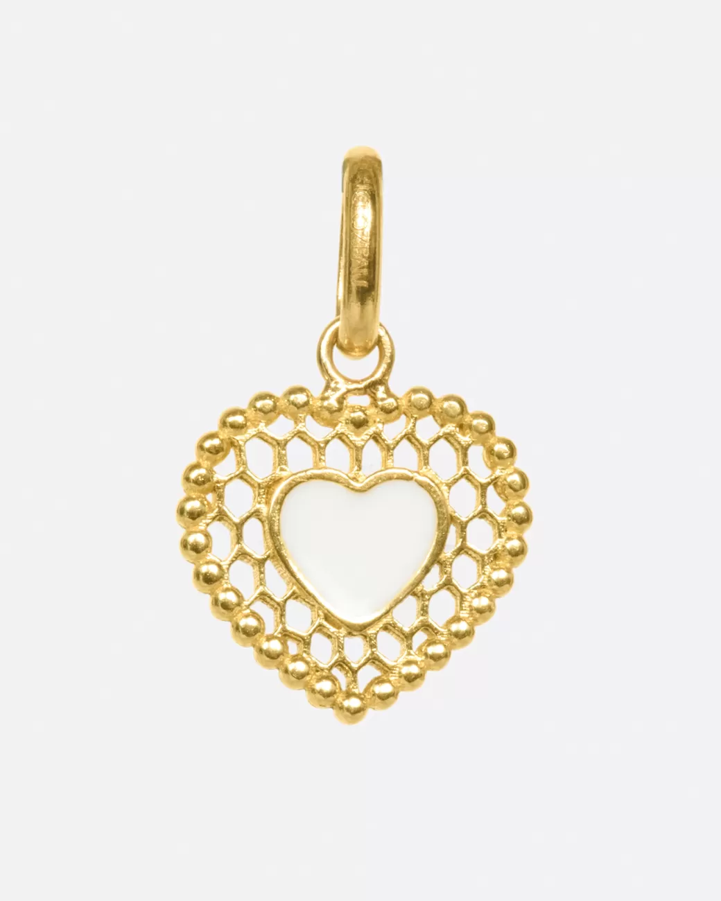 Charms>GIGI CLOZEAU Lace Heart Charm With White Resin