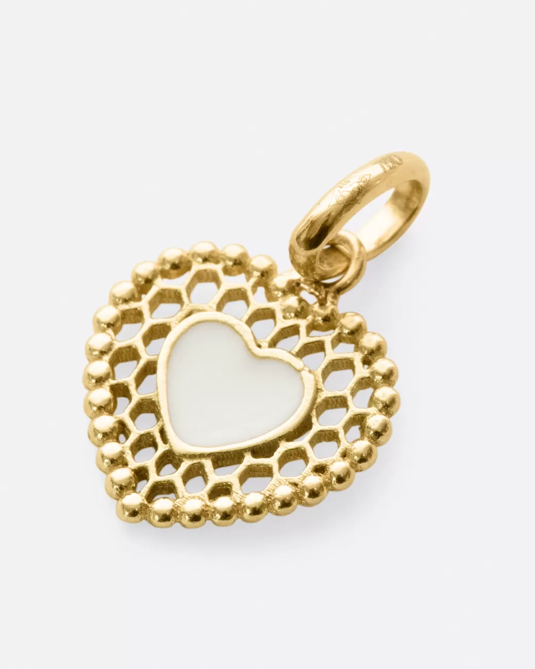 Charms>GIGI CLOZEAU Lace Heart Charm With White Resin