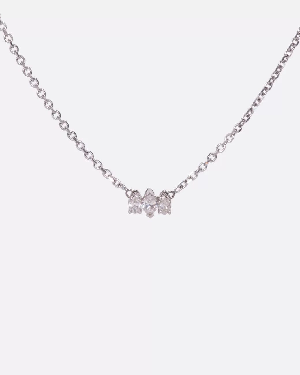 Vintage>Love Adorned Vintage Marquise Diamond Trio Necklace