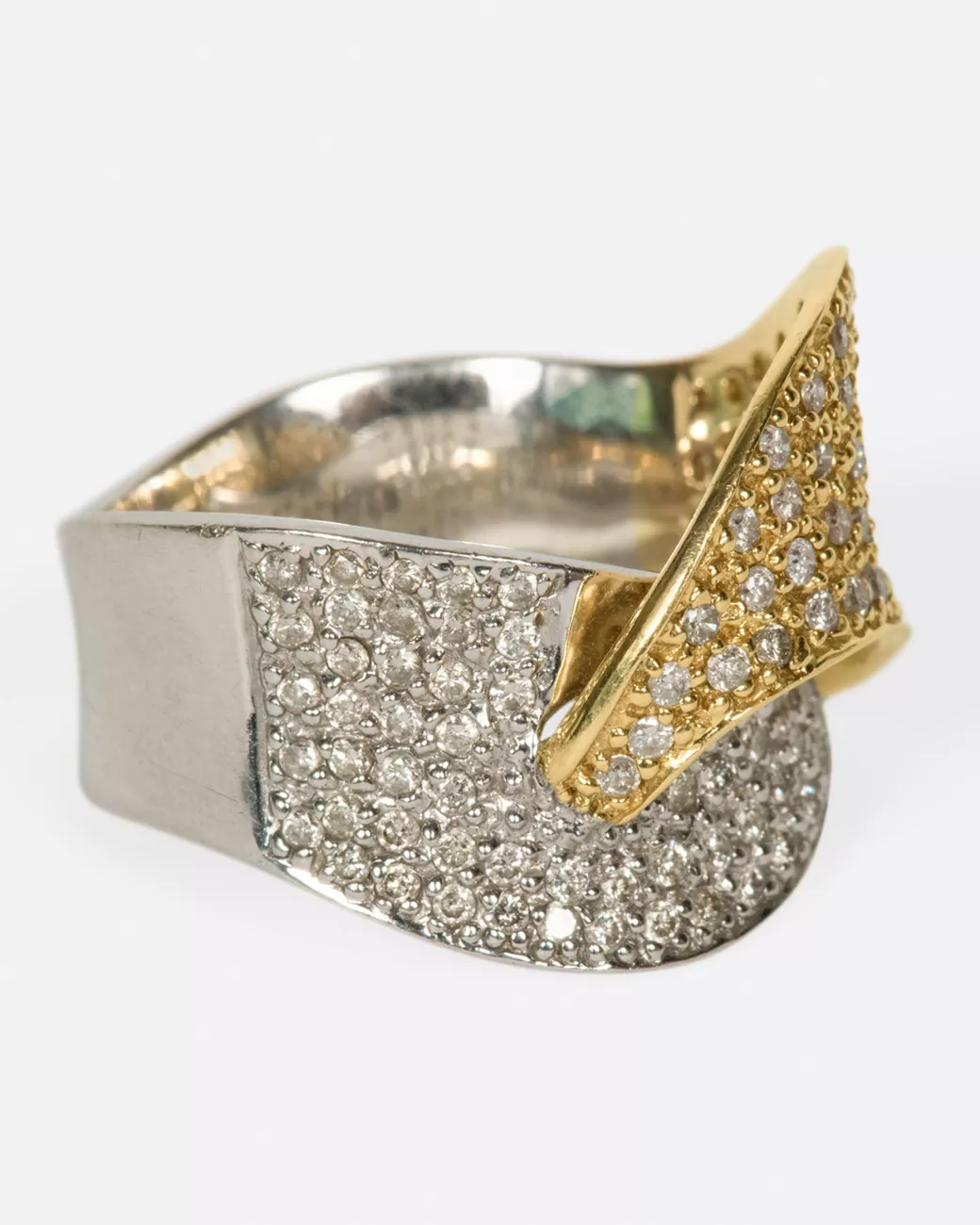 Vintage>Love Adorned Vintage Overlapping Pave Diamond Ring