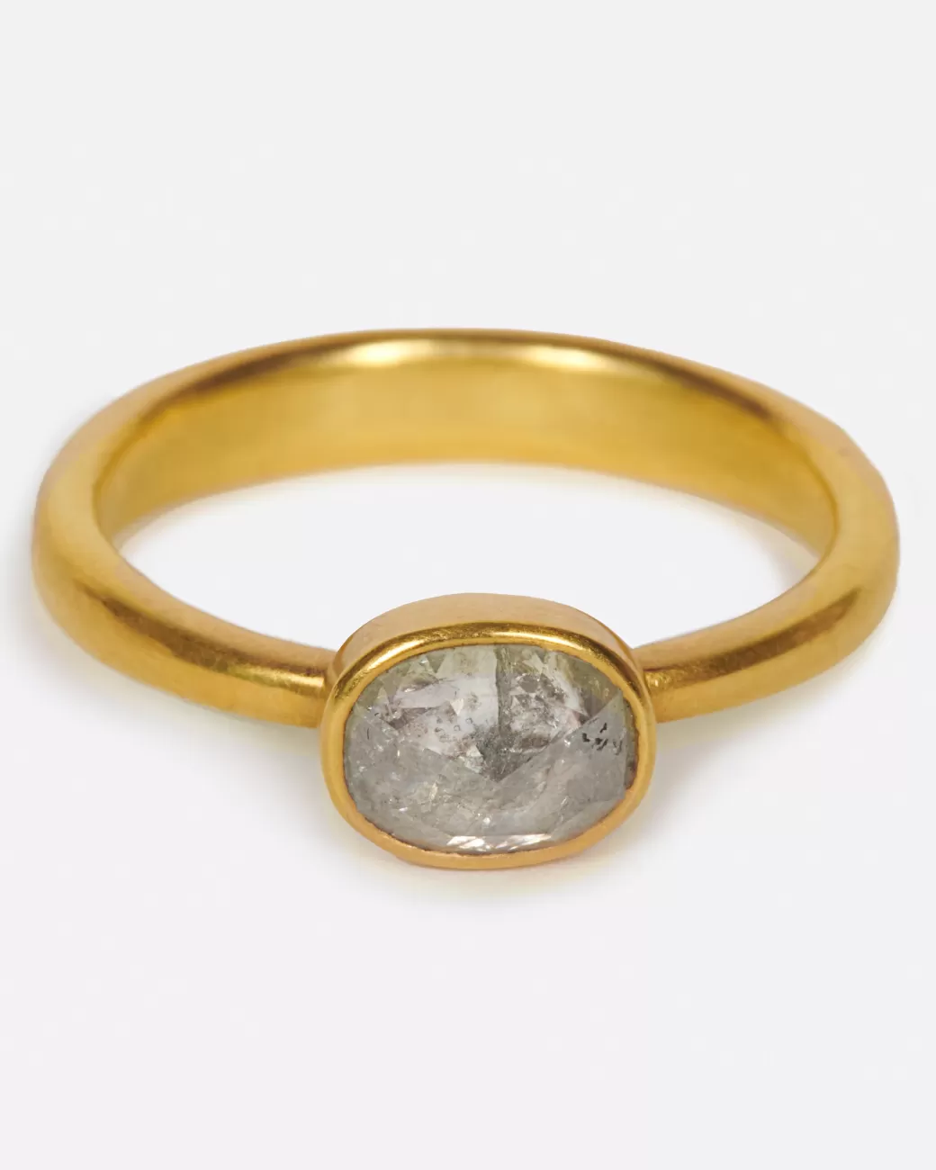 Engagement>LOLA BROOKS Pale Gray Oval Diamond Ring