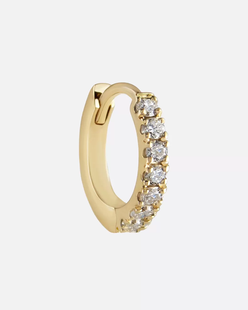 Contemporary>METIER BY TOMFOOLERY Pave Diamond Huggie Hoop