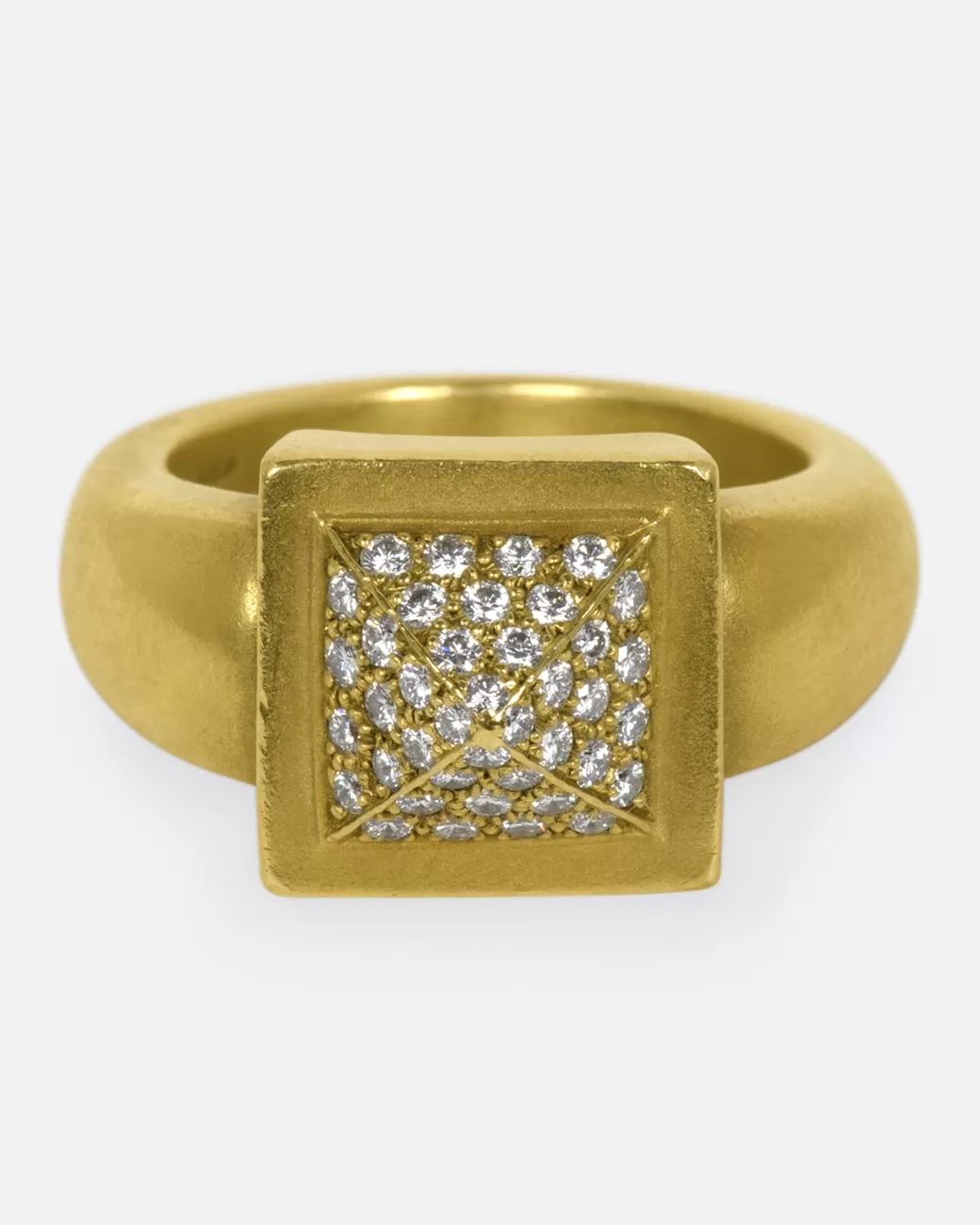 Vintage>Love Adorned Vintage Pave Diamond Pyramid Ring