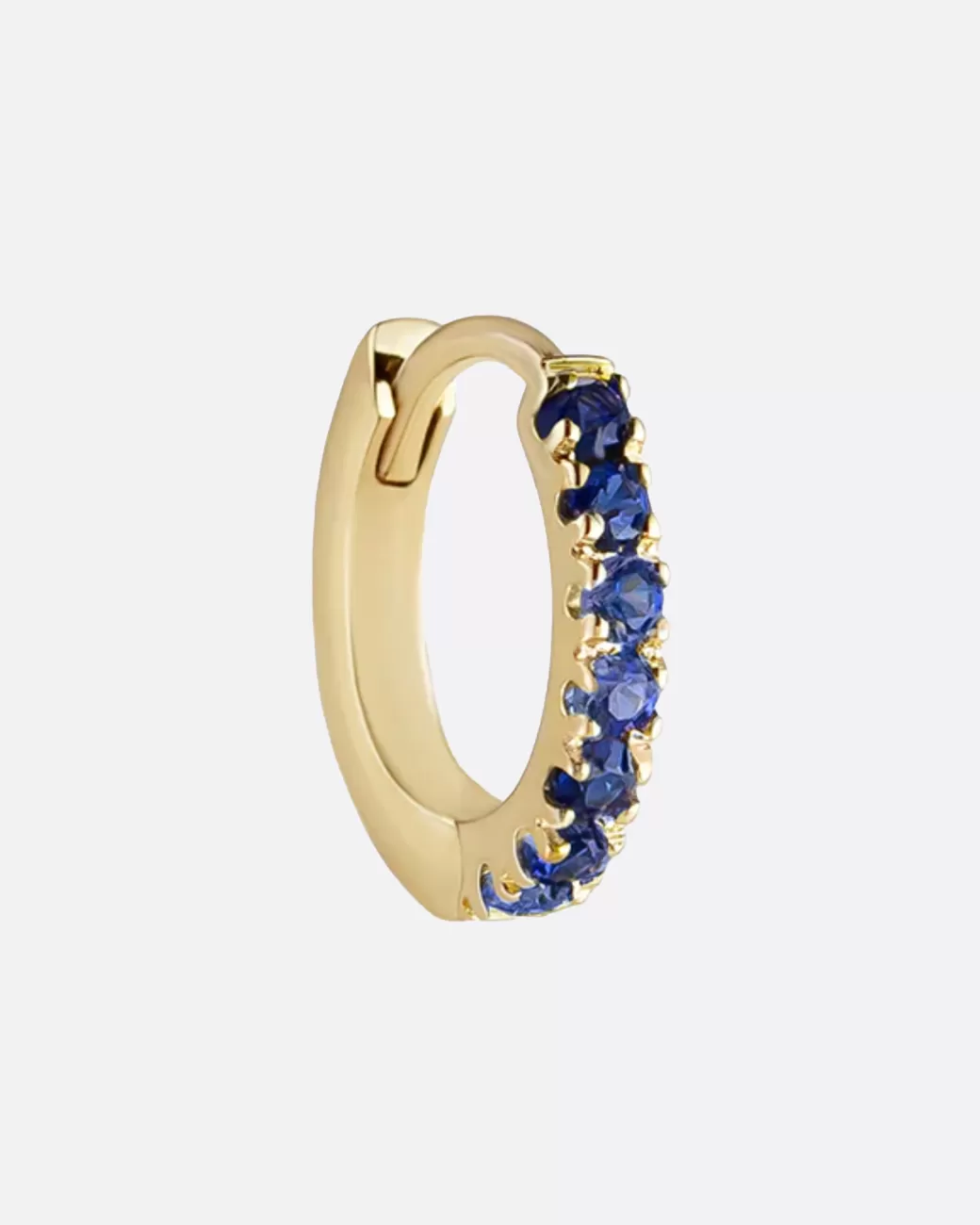 Contemporary>METIER BY TOMFOOLERY Pave Sapphire Huggie Hoop