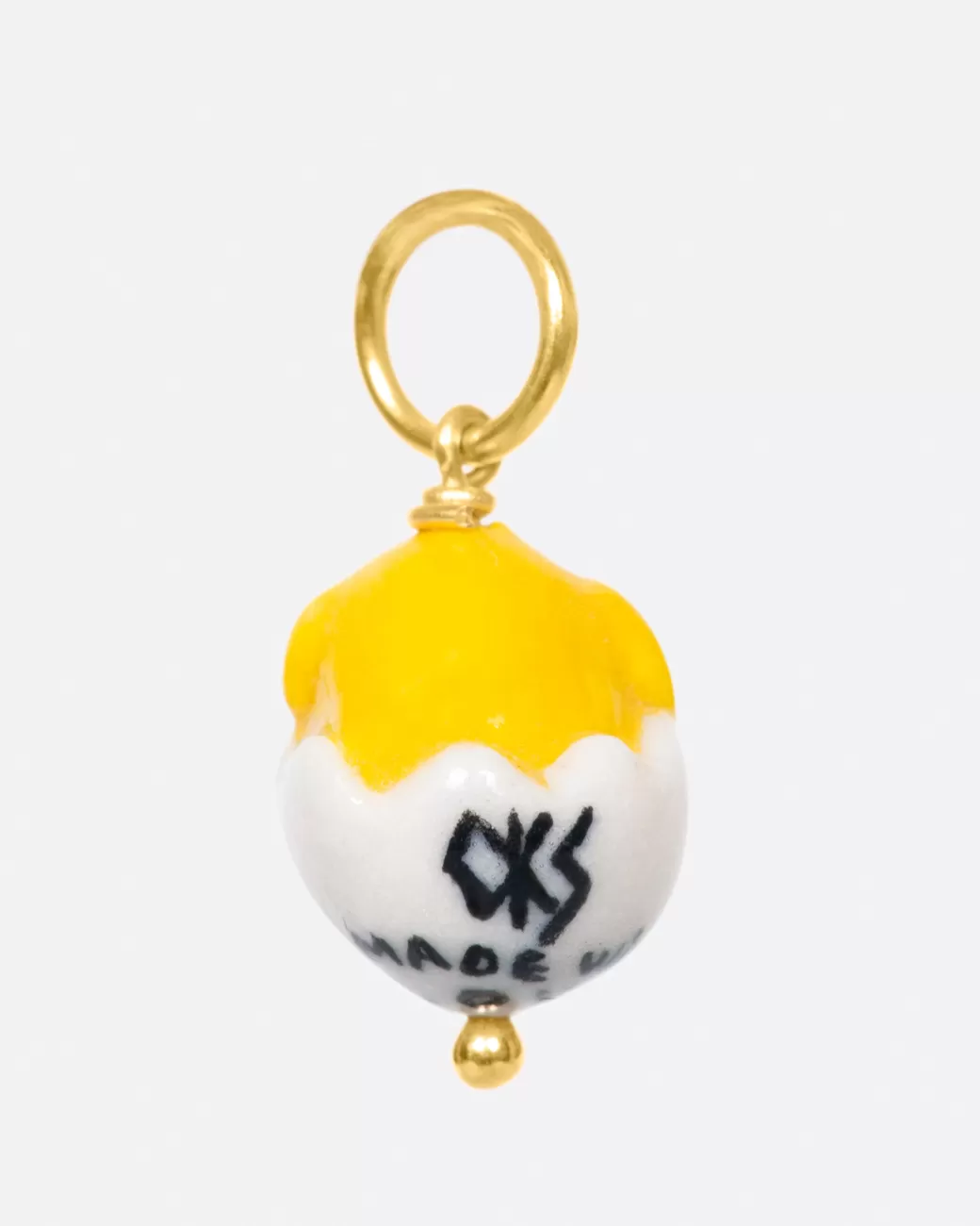 Charms>OKSCHARMS Porcelain Gudetama Charm