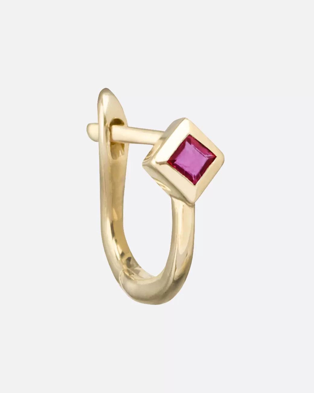 Contemporary>METIER BY TOMFOOLERY Princess Cut Ruby Hoop