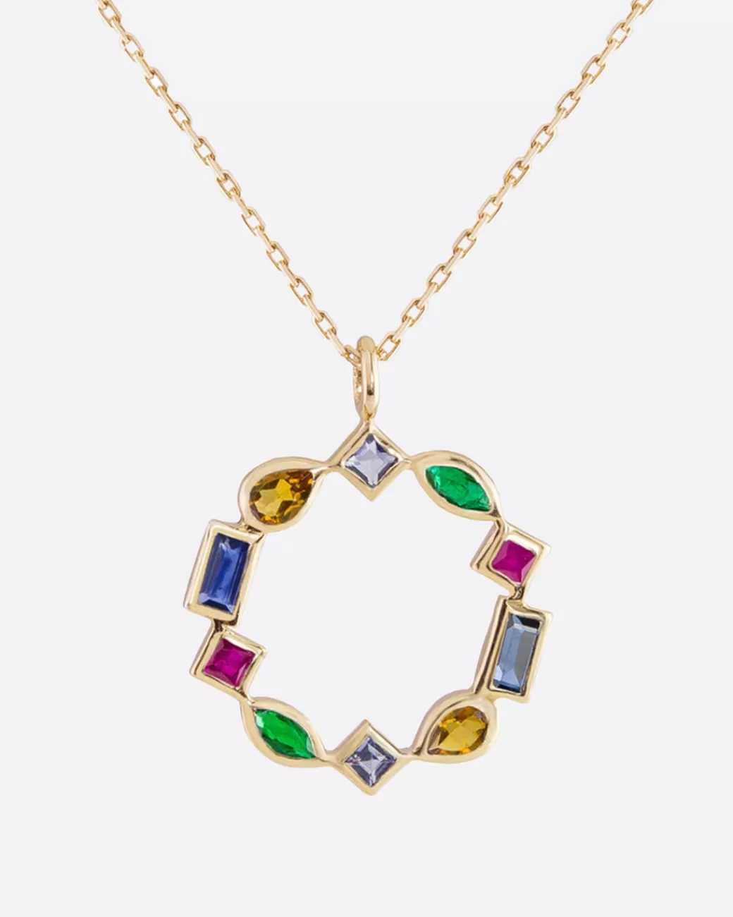 Contemporary>METIER BY TOMFOOLERY Rainbow Mixed Stone Necklace