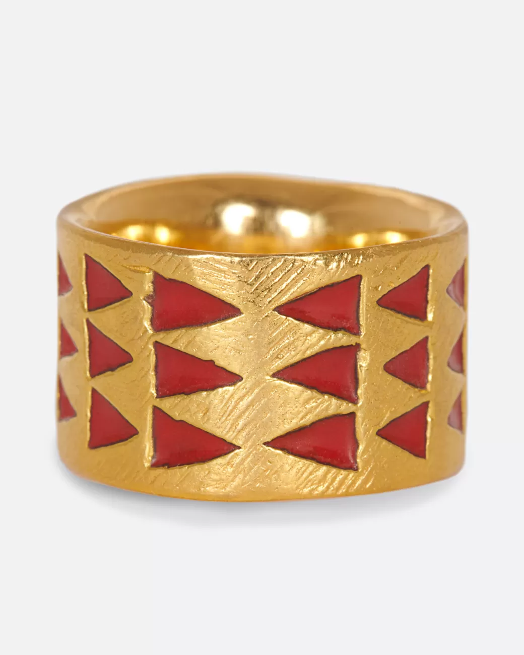 Contemporary>ORAIK Red Enamel Eternal Motion Ring