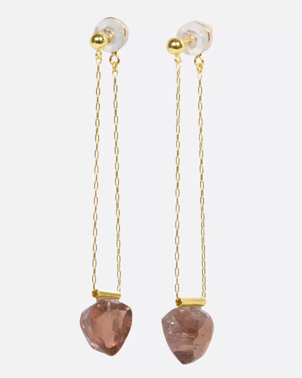 Contemporary>MONAKA Red Tourmaline Chain Earrings