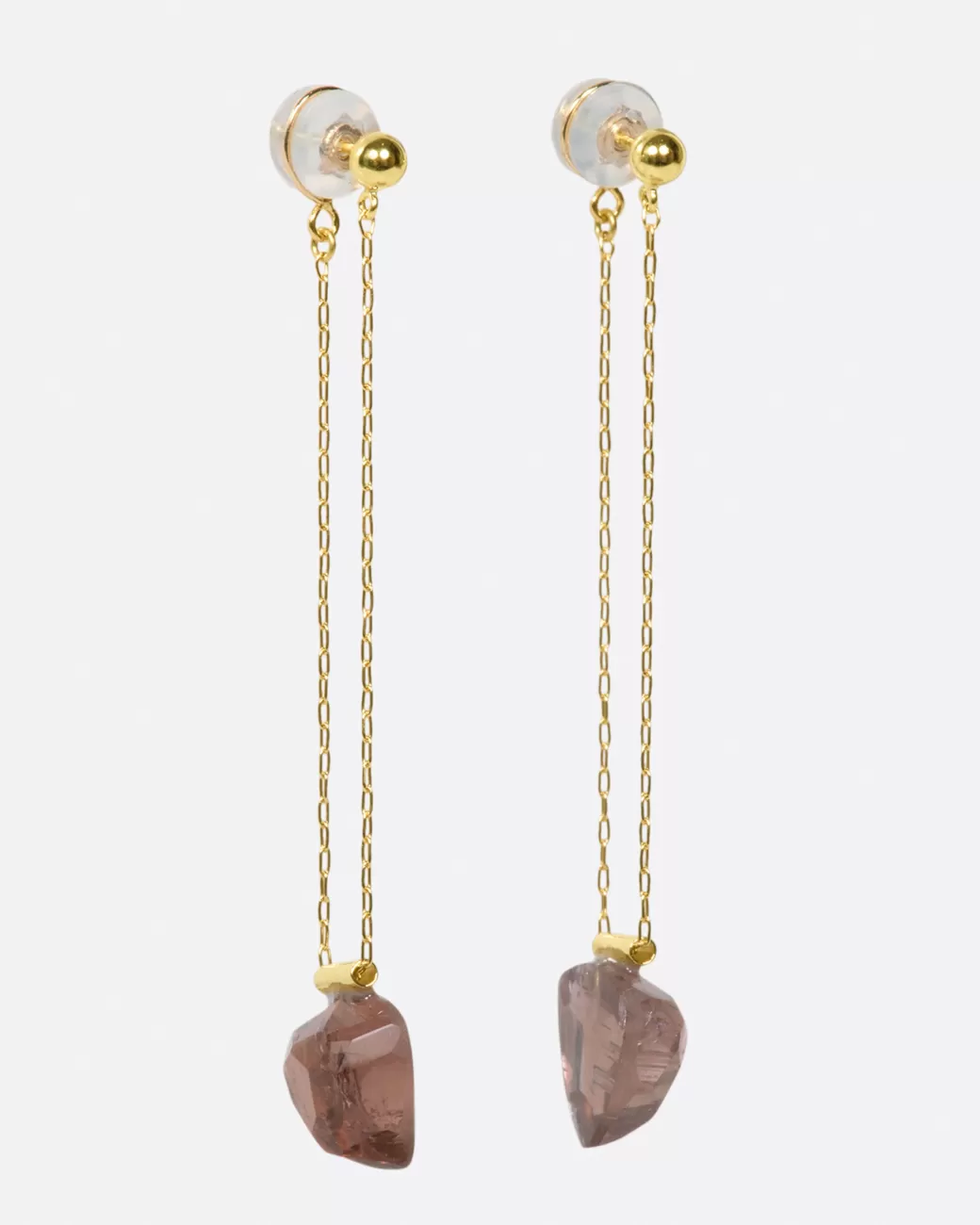 Contemporary>MONAKA Red Tourmaline Chain Earrings