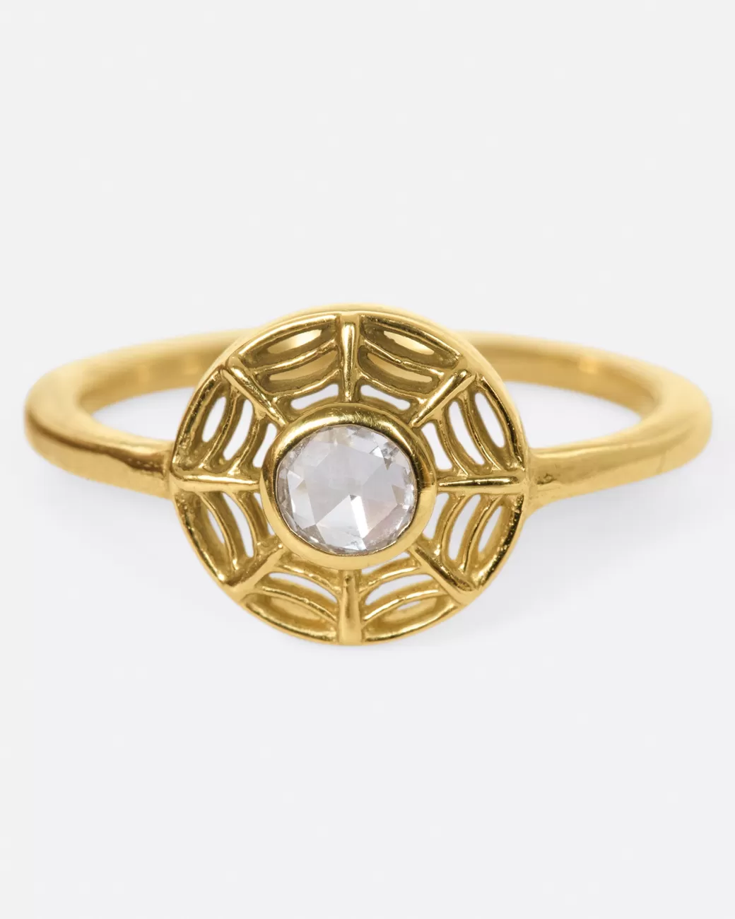 Contemporary>MARGARET CROSS Rose Cut Diamond Web Ring