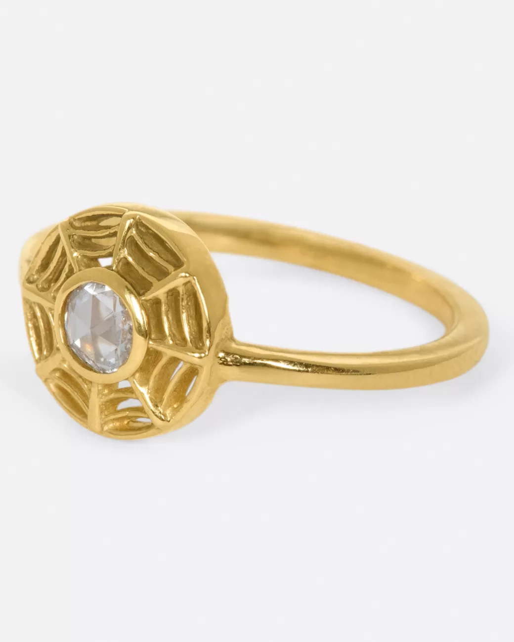 Contemporary>MARGARET CROSS Rose Cut Diamond Web Ring