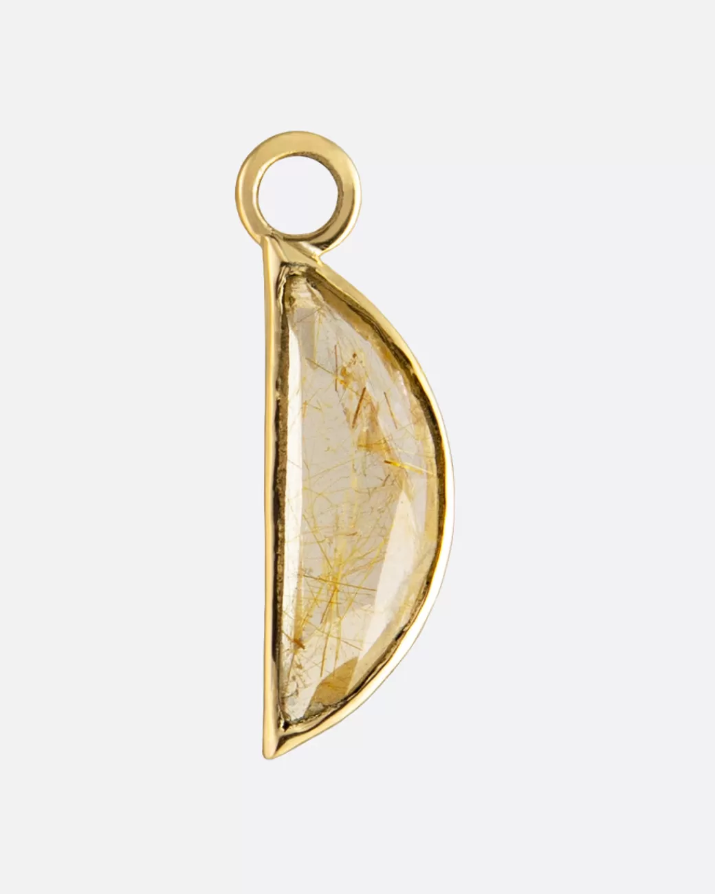 Contemporary>METIER BY TOMFOOLERY Rutilated Quartz Half Moon Dangle